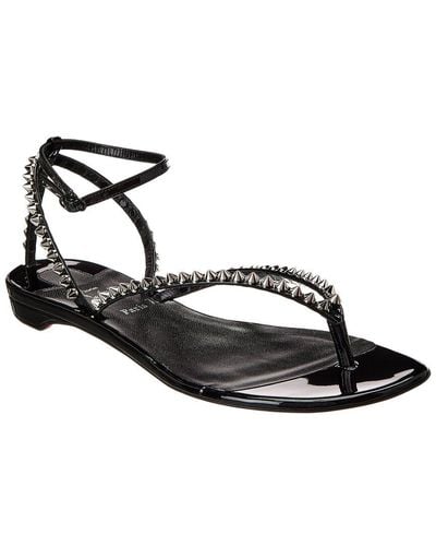 Christian Louboutin So Me Tonguette Patent Sandal - Black