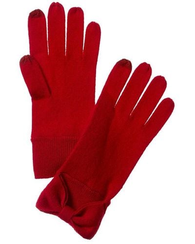 Forte Bow Cashmere Gloves - Red