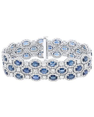 Diana M. Jewels Fine Jewellery 18k 34.55 Ct. Tw. Diamond & Sapphire Bracelet - Blue