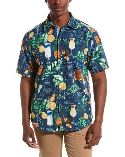 Tommy Bahama Island Social Silk-blend Shirt - Blue