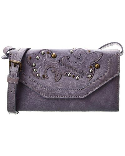 Frye Montana Leather Wallet Crossbody - Purple