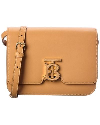Burberry Tb Small Leather Shoulder Bag - Brown