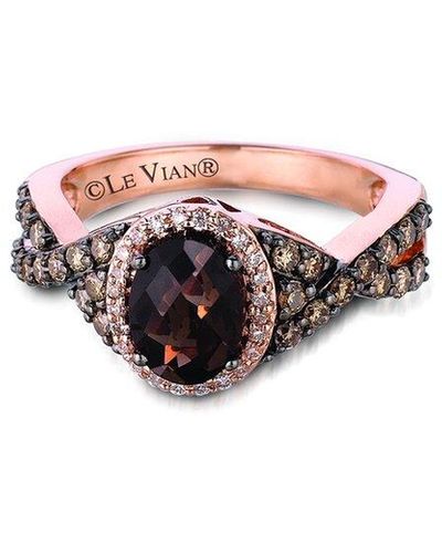 Le Vian Le Vian Grand Sample Sale 14k Strawberry Gold 1.80 Ct. Tw. Diamond & Smoky Quartz Ring - Multicolor