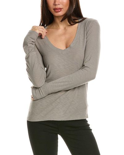 James Perse Relaxed V-neck T-shirt - Gray