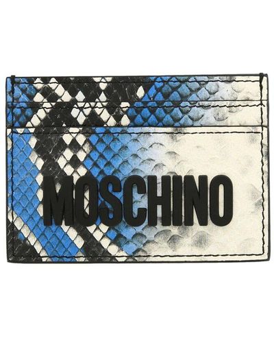 Moschino Leather Card Holder - Blue