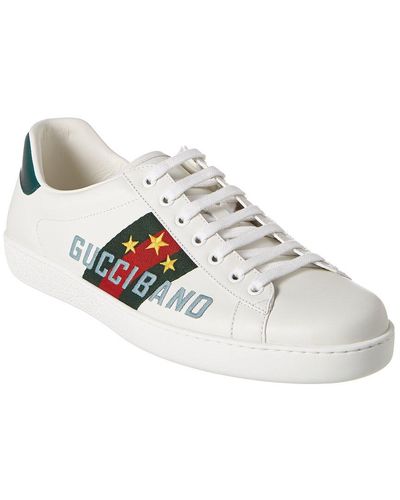 Gucci Band Ace Leather Trainer - White