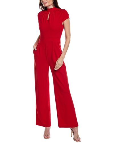 Tahari Keyhole Jumpsuit - Red