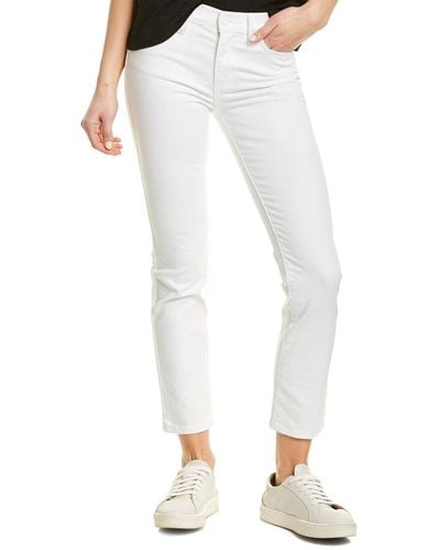Tory Burch Sandy Superstone Washed White Cropped Straight Leg Jean