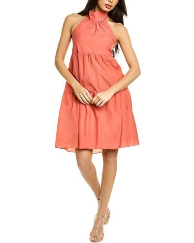 Theory Halter A Line Dress - Red