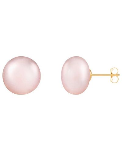 Splendid 14k 12-13mm Pearl Earrings - Pink