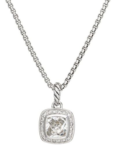 David Yurman 0.17 Ct. Tw. Diamond & Topaz Pendant Necklace (Authentic Pre-Owned) - Metallic