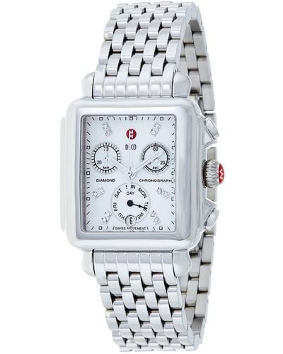 Michele Deco Day Diamond Watch - White