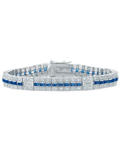 Genevive Jewelry Silver Cz Bracelet - Blue