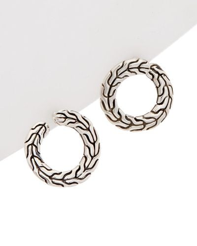 John Hardy Silver Hoop Earrings - Metallic