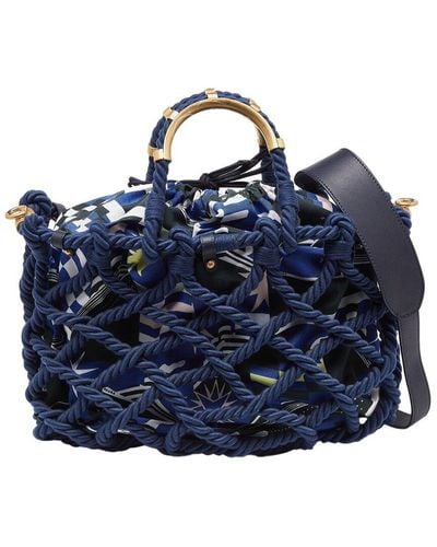 Chanel Cotton Rope Large Shopper Tote (Authentic Pre-Owned) - Blue