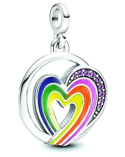 PANDORA Me Silver Rainbow Heart Charm - White