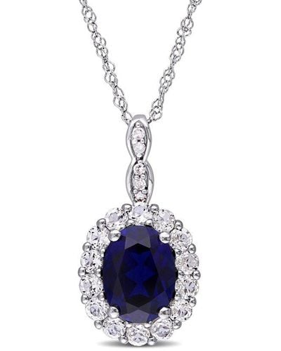 Rina Limor 14k 2.66 Ct. Tw. Diamond & Gemstone Necklace - Blue