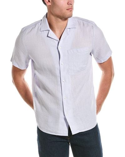 BOSS Straight Fit Linen Shirt - White