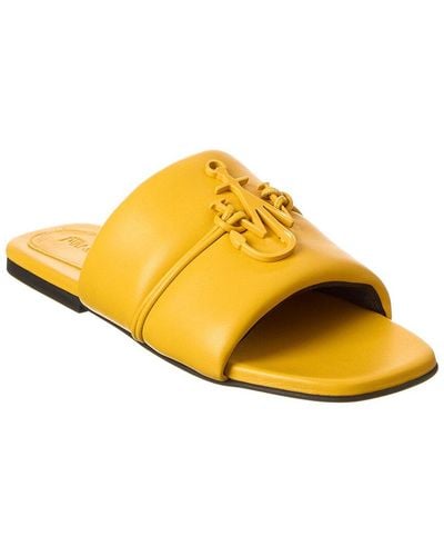 JW Anderson Anchor Logo Leather Sandal - Yellow
