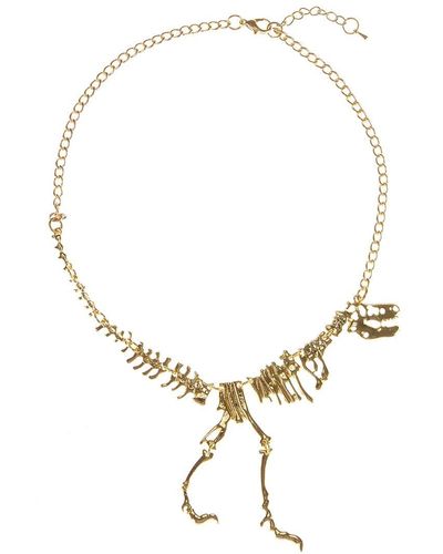 Eye Candy LA The Luxe Collection T-rex Statement Necklace - Metallic