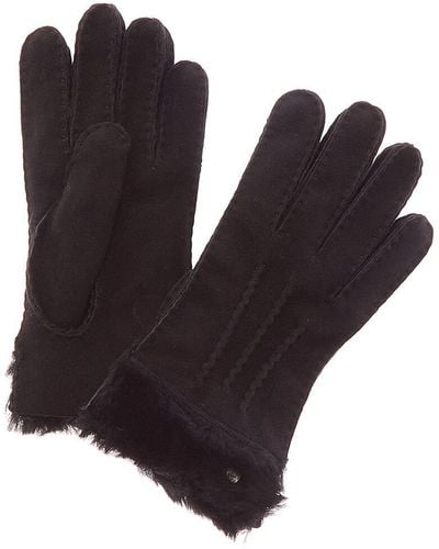 UGG Exposed Shearling Gloves - Brown