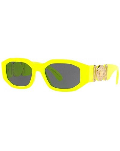 Versace 53mm Medusa Detail Oval Sunglasses - Yellow