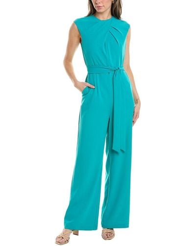 Tahari Tie Waist Jumpsuit - Blue