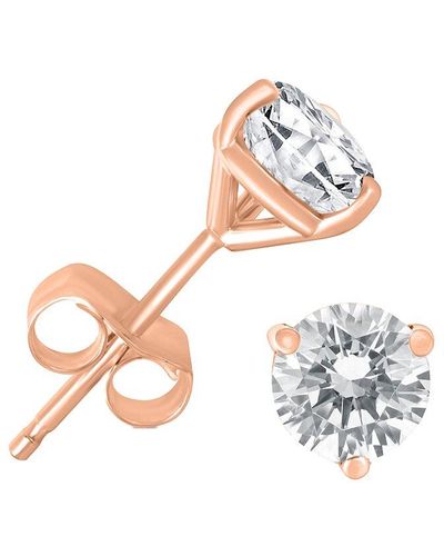 Diamond Select Cuts 14K Rose 0.75 Ct. Tw. Diamond Studs - White