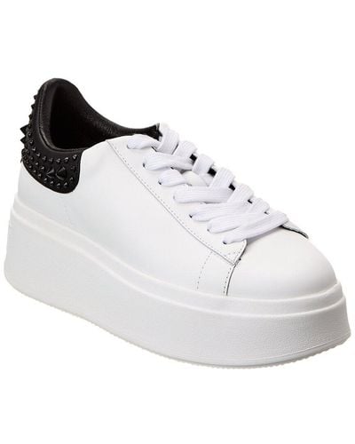Ash Move Studded Leather Platform Sneaker - White