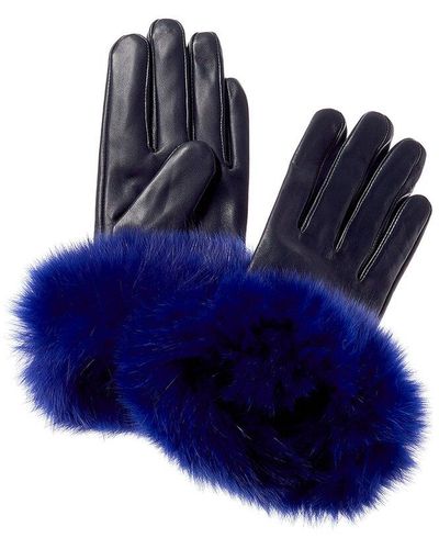La Fiorentina Leather Gloves - Blue