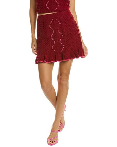 Amanda Uprichard Tianna Wool-blend Skirt - Red