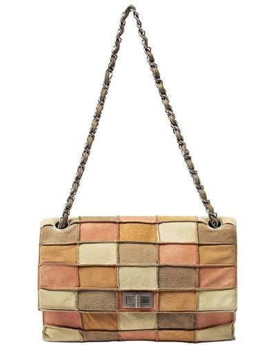 Chanel Limited Edition Quilted Suede Patchwork Reissue Single Flap Bag (Authentic Pre-Owned) - Metallic