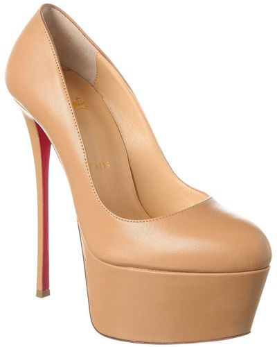 Christian Louboutin Dolly Alta 160 Leather Pump - Natural