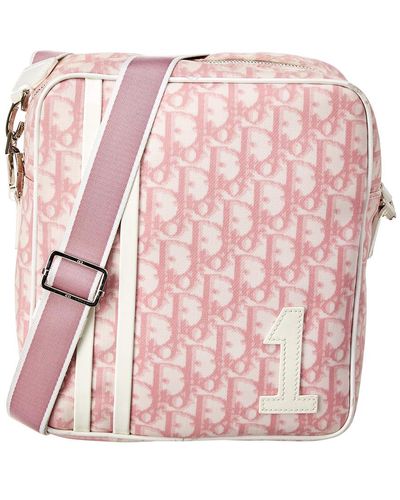 Dior Pink Trotter Canvas Shoulder Bag