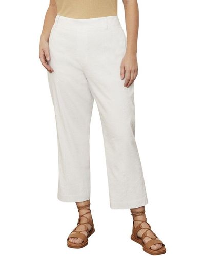 Vince Plus Linen-blend Tapered Pull On Pant - White