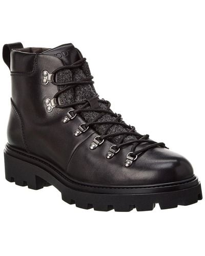 Tod's Leather & Flannel Boot - Black