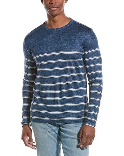 Vince Stripe Linen T-shirt - Blue
