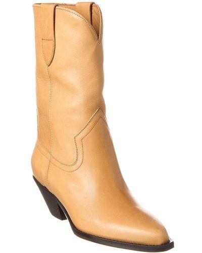 Isabel Marant Dahope Leather Cowboy Boot - Natural