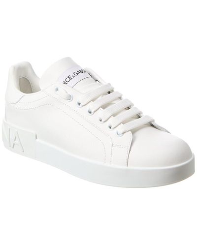 Dolce & Gabbana Portofino Leather Sneaker - White