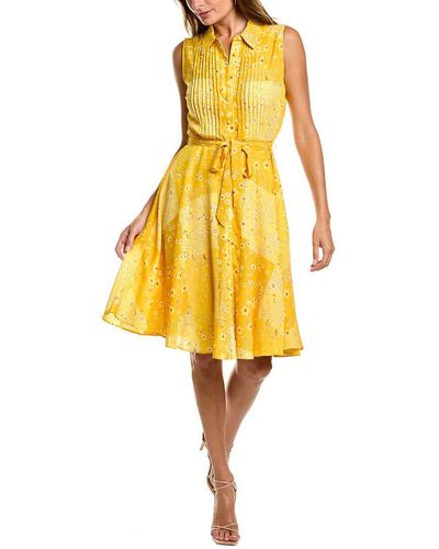 Nanette Lepore Yellow and White Sleeveless Gingham Dress main image 1