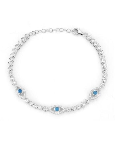 Glaze Jewelry Silver Cz Bracelet - White