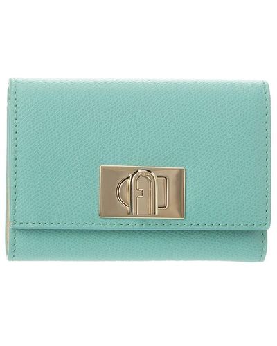 Furla 1927 Medium Leather Compact Wallet - Blue