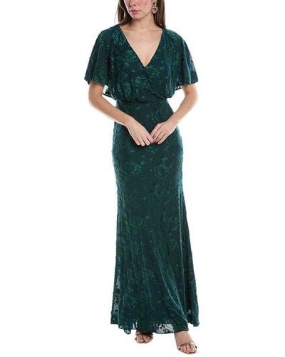 Adrianna Papell Floral Gown - Green