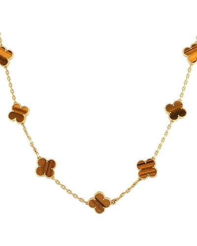Van Cleef & Arpels 18K Tiger'S Eye Necklace (Authentic Pre-Owned) - Natural