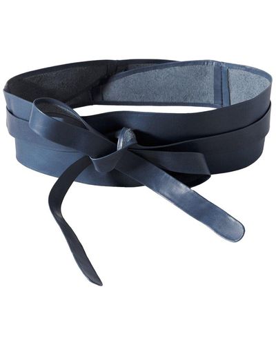 Ada Classic Wrap Leather Belt - Blue
