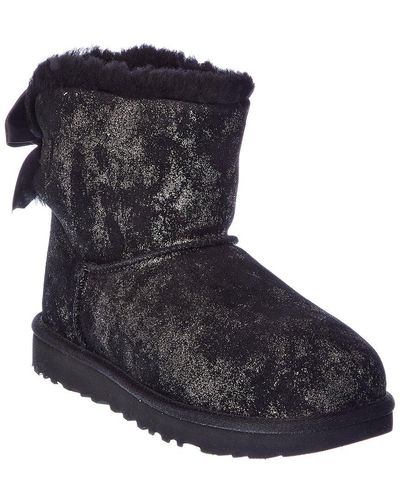 UGG Mini Bailey Bow Glimmer Suede Boot - Blue