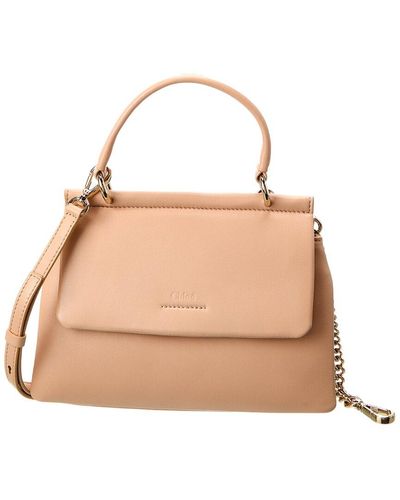 Chloé Faye Small Leather Shoulder Bag (Authentic Pre-Owned) - Natural