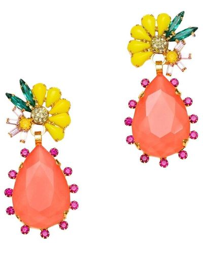 Elizabeth Cole 24k Plated Dangle Earrings - Multicolour