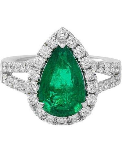Diana M. Jewels Fine Jewelry 18k 4.23 Ct. Tw. Diamond & Emerald Half-eternity Ring - Green