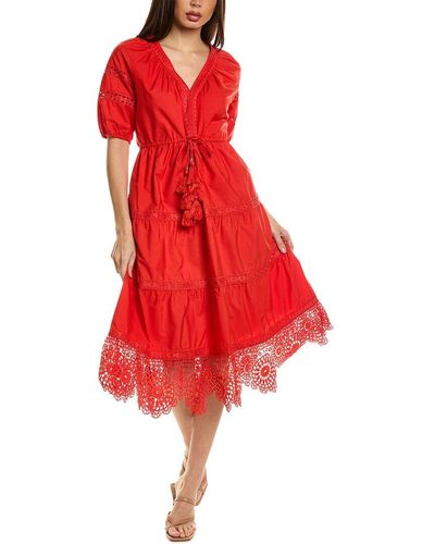 Elie Tahari The Sydney Midi Dress - Red